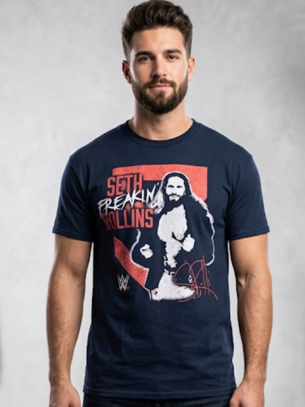 WWE Seth Rollins Graphic Tee - Navy and Red